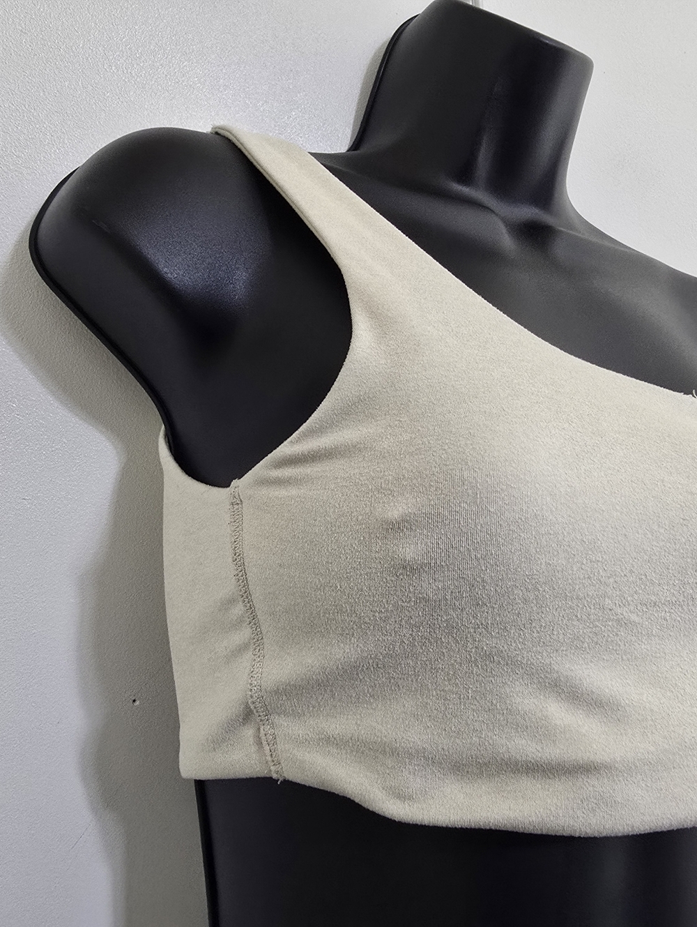 OFFLINE aerie size Small One Shoulder Sports Bra Cream Beige - Picture 5 of 6